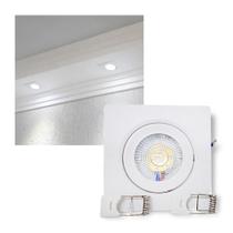 8 Spot LED Embutir 5W Quadrado Direcionável Bivolt Luz Branca Fria/6500K Nichos Tetos Móveis