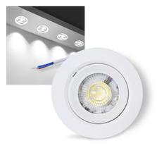 8 Spot LED Embutir 7W Redondo Direcionável Bivolt Luz Branca Fria/6000K Nichos Tetos Móveis
