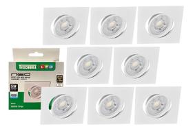 8 Spot Led Neo Embutir Quadrado 5W Luz Fria 6500k Taschibra
