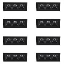 8 Spot Micro Triplo Led Downlight Embutir Mini 3000K Bet58