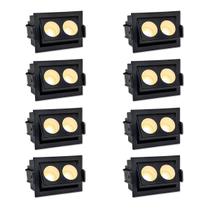 8 Spot Mini Downlight Duplo Led Embutir Direcionável Bet95