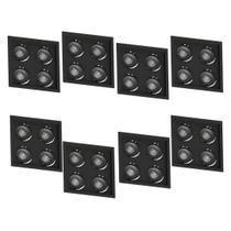 8 Spot Quadrado Quádruplo Lâmpada AR70 Save Energy Preto