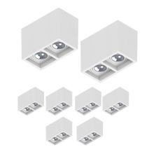 8 Spot Sobrepor Save Energy Boxit Duplo Ar111 Gu10 Branco