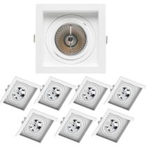8 Spots de Embutir Quadrado Recuado AR70 Branco Save Energy