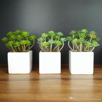 8 suculentas artificiais em silicone plantas artificiais para decoração enfeite e jardim - sem vaso