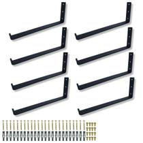 8 Suportes Embutidos 30cm Para Prateleira De Parede Design Moderno Aço Durável Mão Francesa