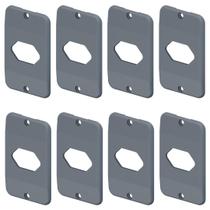 8 Tampas Para 1 Interruptor 3/4 Pol. Cinza Em Pvc Tigre