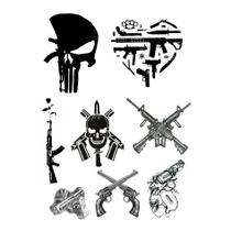 8 Tatuagens Temporárias Armas 8 Tatuagens Temporárias Armas