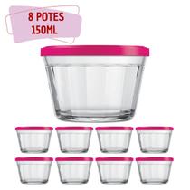 8 Tigela Vidro Americano C/Tampa Temperos Especiarias 150ml 8 Tigela Vidro Americano C/Tampa Temperos Especiarias 150ml