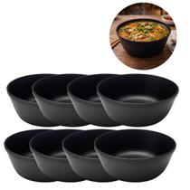 8 Tigelas Bowl Preto 400ml Pote Resistente Oriental