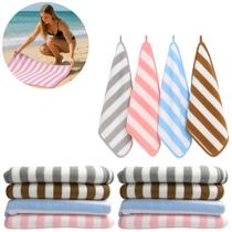 8 Toalhas Microfibra Hotel 70x140cm Listrada Secagem Rápida 8 Toalhas Microfibra Hotel 70x140cm Listrada Secagem Rápida