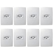 8 Tomadas C/ Placa 2p+t 20a 250v 4x2'' Branca Pialplus