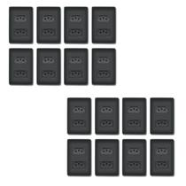 8 Tomadas Dupla Preta 2P+T Distanciadas 10A + 8 Tomadas Dupla Preta 2P+T Distanciadas 20A 250V Com Placa Habitat Black- FAME