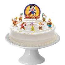 8 Topo Decoração de Bolo Tema Festa Branca de Neve