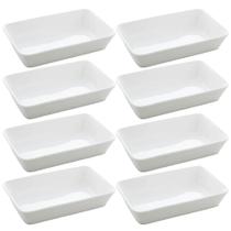 8 Travessas de Porcelana 26x17cm Refratários Restaurante Buffet Eventos Servir Lyor