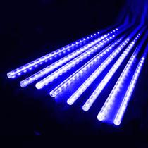 8 Tubos De Luz Led De 50cm Em Cascata De Iluminação Efeito Gelo Chuva Natal Cor:Azul 8 Tubos De Luz Led De 50cm Em Cascata De Iluminação Efeito Gelo Chuva Natal Cor:Azul