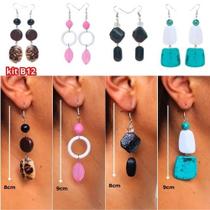 8 unidades de brincos Kit com 4 pares de brincos feminino em diversos tamanhos e cores