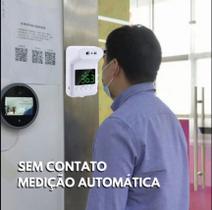 8 unidades - Termômetro Automatico K3x Infravermelho Sem Contato Para Parede ou Pedestal - Audio em Portugues - K3