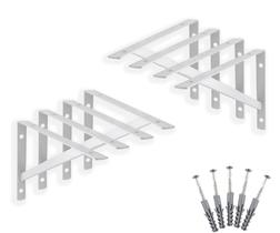 8 X Suporte Mão Francesa 30cm + Kit De Parafusos E Buchas