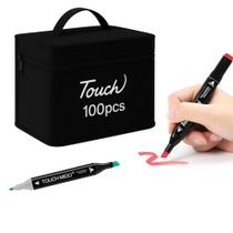 80/100/120 Cores Caneta Marcadora Touch Kit Com Ponta Dupla