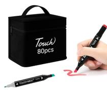 80/100/120 Cores Caneta Marcadora Touch Kit Com Ponta Dupla
