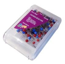 80 Alfinetes Cabeça Vidro Inox Costura Patchwork Sew Mate