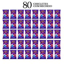 80 Chicletes De Bola Monster Recheio Sacolinha Para Festa
