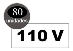 80 Etiquetas 110v Auto Adesiva Para Tomadas Placa Pvc
