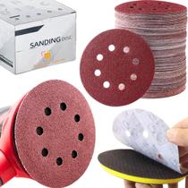 80 X Lixas Disco Grão 5 Polegadas 125mm 8 Furos Lixadeira Politriz KaQi