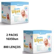 800 lenços umedecidos sensitive wipes sem fragrância pack econômico 16x50 suaves e delicadas