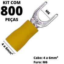 800un Terminal Forquilha Garfo Amarelo 4,0-6,0mm² M6 SV5.5-6