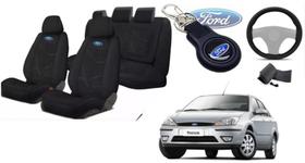 801Kit Exclusivo Focus 98-10:Capas Tecido, Volante, Chaveiro