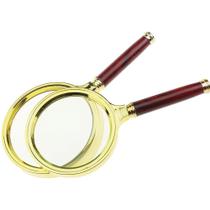 80mm 90mm Portátil 10X Lupa Vidro Cabo De Madeira Para Reparo De Telefone De Relógio