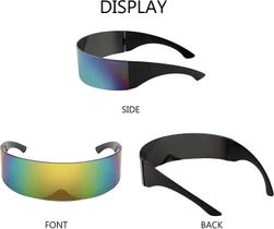 80s Futurista Visor Cyber Sunglasses Homens Mulheres Futuristas