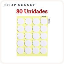 80un Adesivos Dupla Face20x20mm c/ Orelha p Fixar Ilhós/Pavio Velas