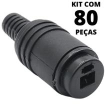 80un Conector Plug Paf Din 2 Pinos Femea Philips Akai Grundig Marantz Sansui Telefunken