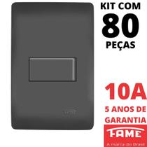 80un Interruptor Paralelo Three Way 10A Com Placa Habitat Black FAME