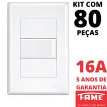80un Interruptor Paralelo Three Way 16A Com Placa Evidence FAME