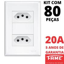 80un Tomada Padrão Dupla 2P+T 20A Com Placa Evidence FAME