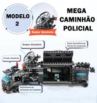 820 Peças Blocos Montar Polícia Swat Mega Caminhão + Mega - B Toys