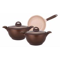 8407-Conjunto De Panelas 3pçs Belga Antiaderente Cerâmic-flon Mta