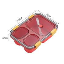 850ml RED Saudável Plástico Caixa de Almoço Snap Vazamento Micro-ondas Micro-ondas Dinnerware Bento Box Adultos Criança Recipiente de Armazenamento de Alimentos Lanches Recipiente Lancheiras