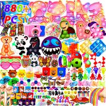 880 Brinquedos Fidgets para Festa Infantil - Kit com Caixa de Tesouros