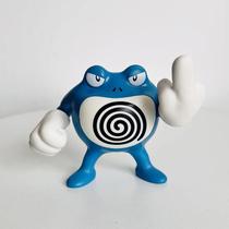 8cm Anime Pokemon Poliwrath Pvc Figura De Ação Dedo Médio Gk Modelo Dos Desenhos Animados Decoração