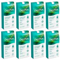 8CX Folhas Prontas Faciais Depilflax Aloe Vera C/24 Unidade