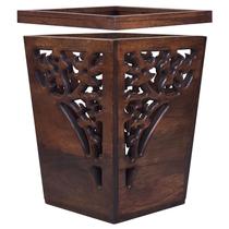 8LThailand Solid Wood Trash Can, Light Luxury Creative Retro