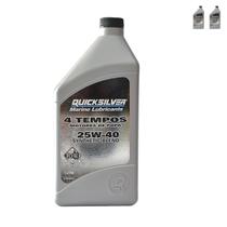 8M0090502 Óleo Motores de Popa 4T Quicksilver 25W40 1 Litro Kit C/2