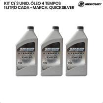 8M0090502 Óleo Quicksilver 25w40 4 Tempos 1 Litro Kit C/3