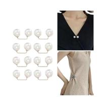 8PCS Alfinetes De Segurança Antiderrapantes Em Pérola, Broche Para Vestido, Ajuste De Cinto, Moda