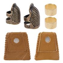 8pcs/conjunto Finger Finger Thimbles Metal Shield Pin Pin Needles Ring Hand Costurando Acessórios de artesanato DIY